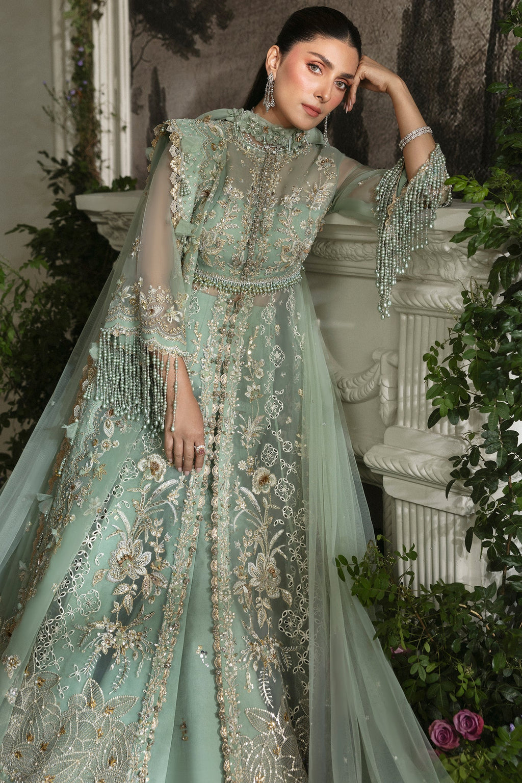 Elan Unstitched 3 Piece Wedding Festive Collection Suit | SEA OF SERENITY