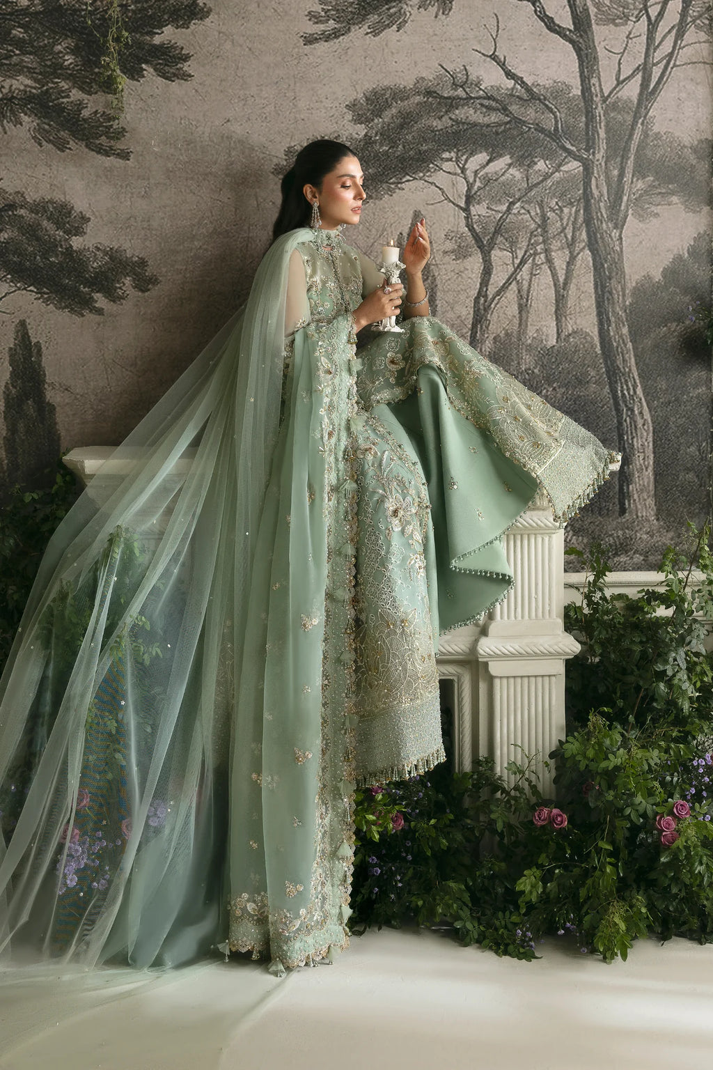 Elan Unstitched 3 Piece Wedding Festive Collection Suit | SEA OF SERENITY