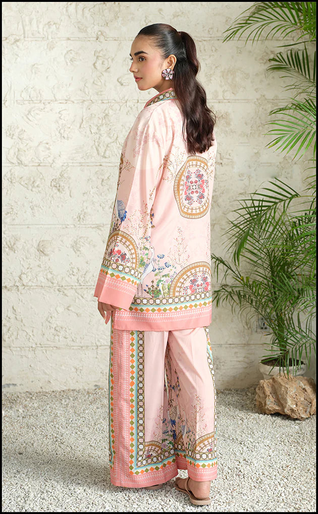 Unstitched Digital Printed Airjet Lawn 2PC Set – Tea Pink Elegance