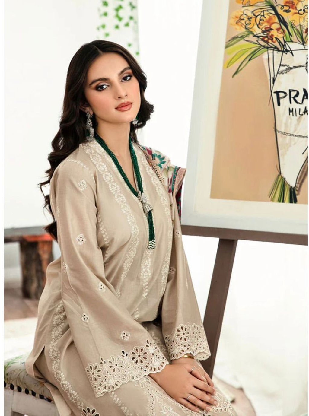 Sapphire 3PC Chikankari Embroidered Lawn Suit – Elegant & Timeless