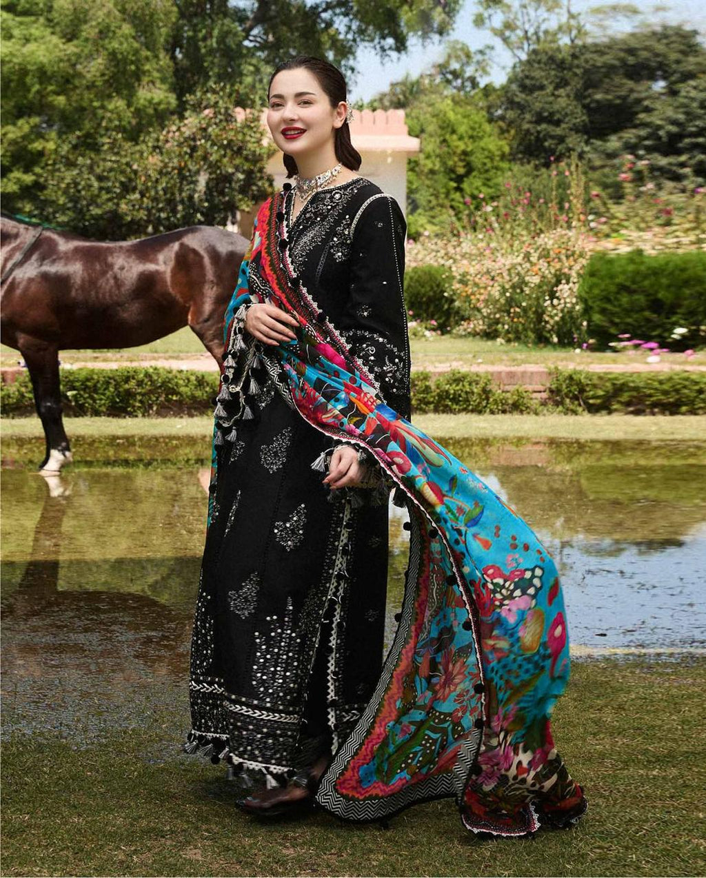 Asim Jofa 3-Piece Unstitched Heavy Embroidered Dhanak Suit with Printed Woolen Shawl"