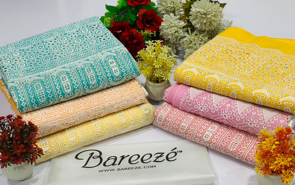 Bareeze – Chikankari Doriya Cotton 3PC Suit with Diamond Barosha Dupatta