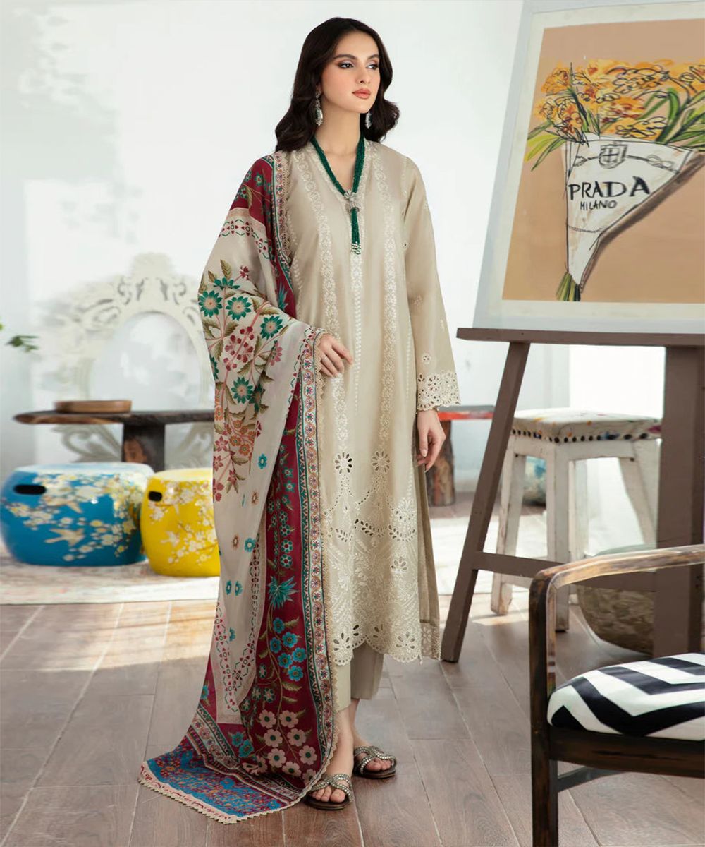 Sapphire 3PC Chikankari Embroidered Lawn Suit – Elegant & Timeless