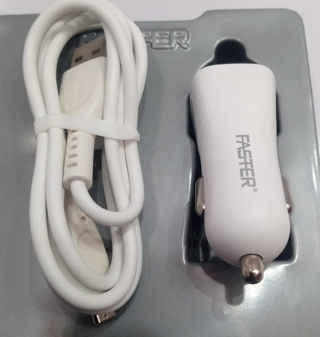 Faster FCC-T100 Car Charger 2.4A Dual USB