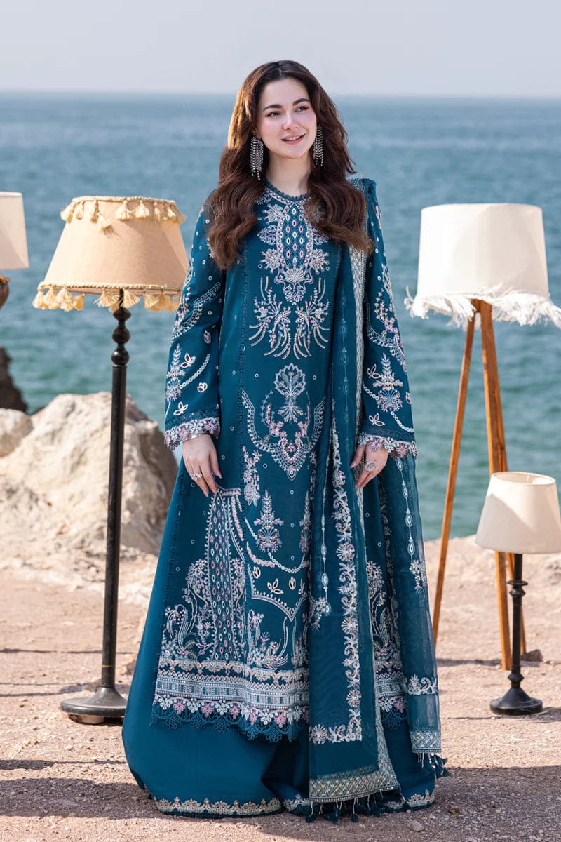 Zara Shahjahan Luxury Lawn Embroidered 3PC Unstitched Suit – Timeless Elegance