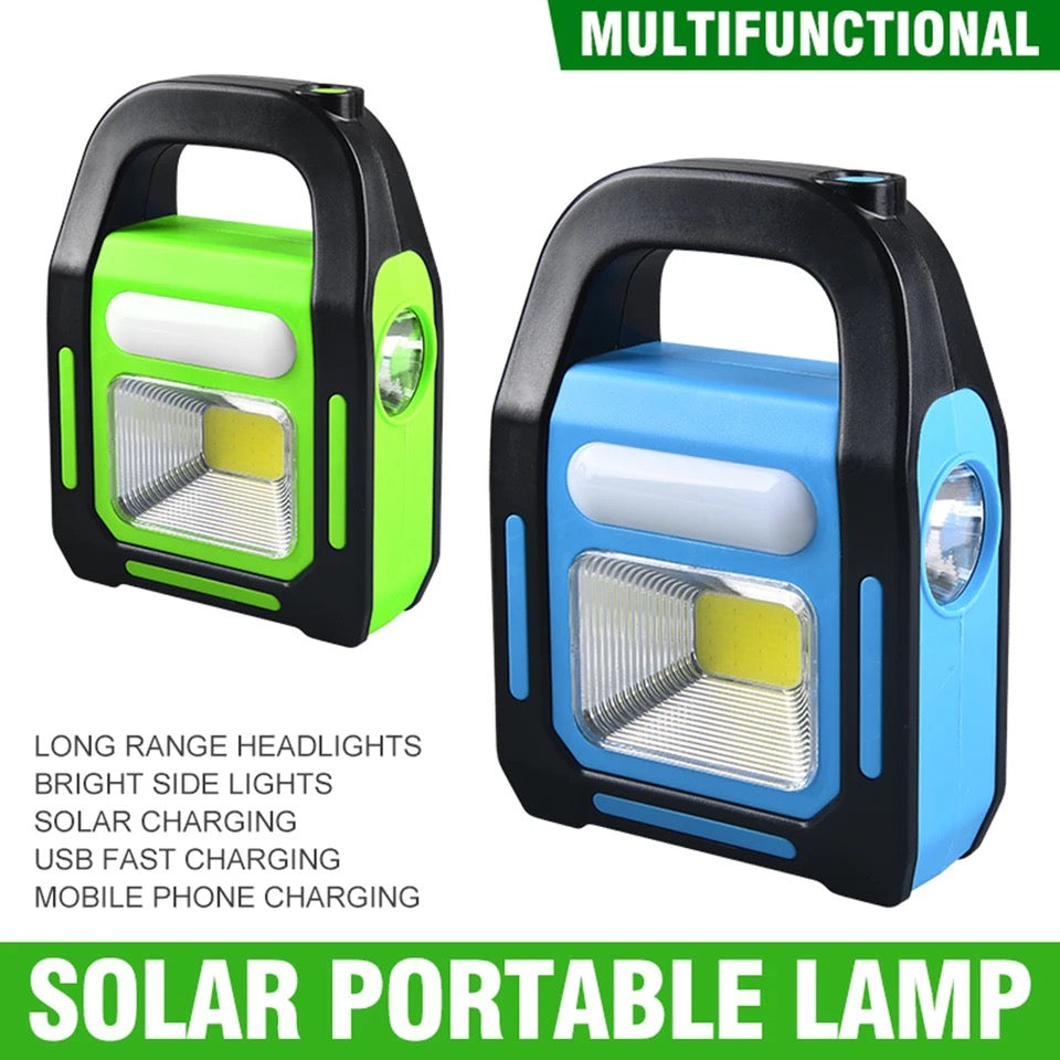 3-in-1 Solar Rechargeable Handy Lamp with 3 Modes Light and Built-in Power Bank